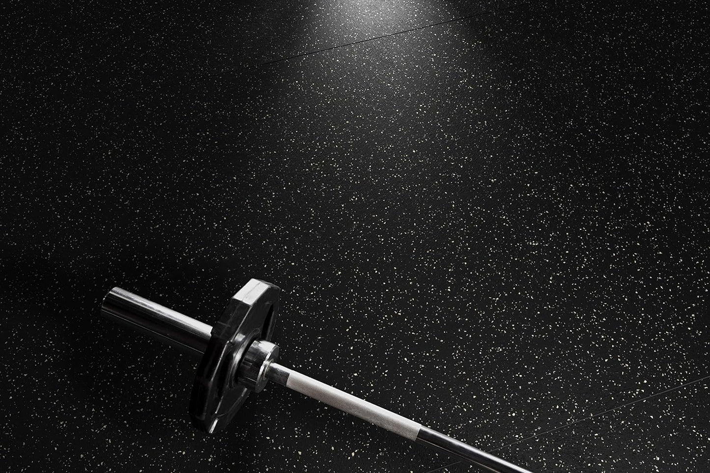 Genaflex Rubber Gym Floor Mat - 8mm Thick - Heavy Duty Commercial Protective Gym Flooring Roll (Black, 4' X 15')